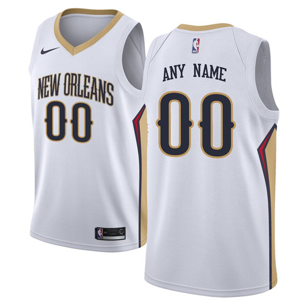 Men's New Orleans Pelicans Active Player White Custom Stitched NBA Jersey